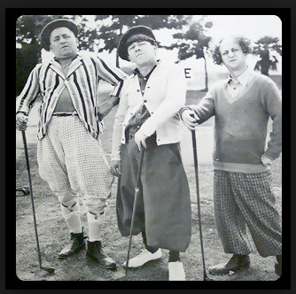 3 Stooges in golf plus fours